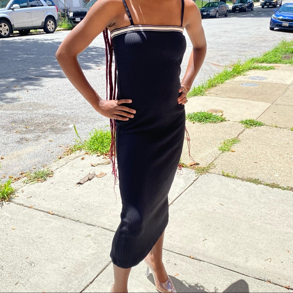 American Apparel black & white Bodycon maxi dress